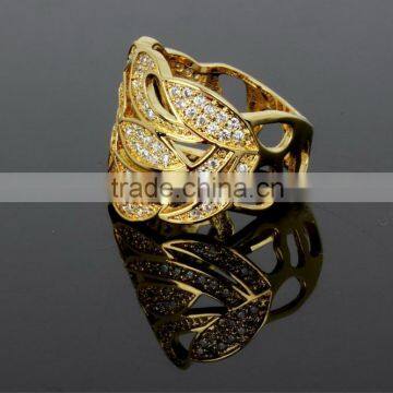 Latest Design Party Dress Cubic Zirconia Chunky Big Size Women Gold Wedding Ring photo-4