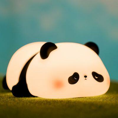 New Design Wholesale Hot Sale Silicone Night Light Cartoon Color Changing Animal LED Bedside Lamp Silicone Night Light Panda photo-3
