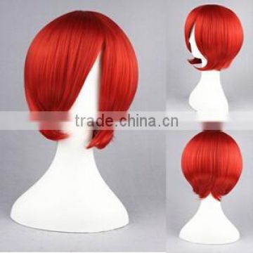 High Quality 35cm Short Straight VOCALOID-AKAITO Red Synthetic Anime Wig Cosplay Costume Hair Wig Party Wig