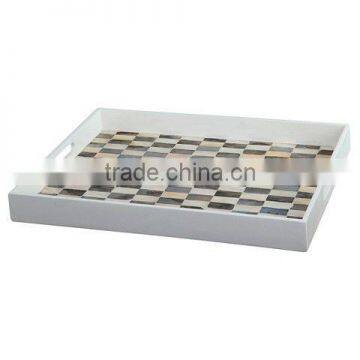 High end quality best selling special newest designed black MOP inlay rectangular serving Tray from Vietnam