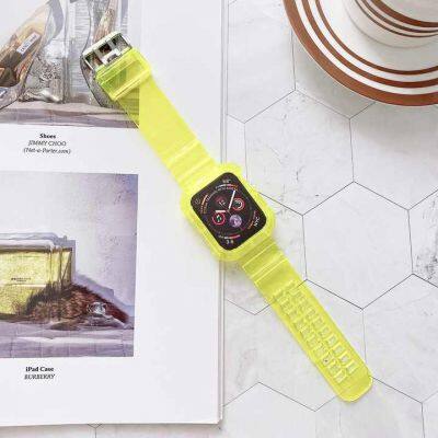 Wholesale Watch Strap With Watch Case 40mm 41mm 42mm 44mm 45mm TPU for Apple Watch Band Protective Case Series 7 6 photo-4