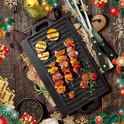 Heavy Duty 7pcs Non Stick Cookware Cast Iron Pots Frying Griddle Pans Dutch Oven Camping Set for Outdoor Cooking photo-3