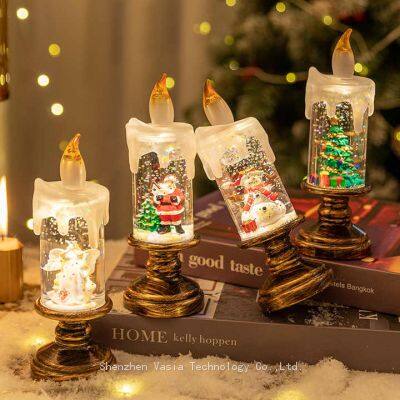 Bulk Christmas Crystal Lanterns - LED Candle Lights Snowfall for Wholesale Holiday Gift Supplies
