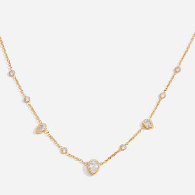 Tree of Life Heart Pendant with Four-Leaf Clover CZ Charm for DIY Jewelry