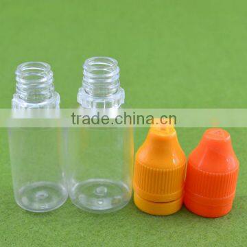 empty 10ml clear e liquid bottle with childproor tamper cap