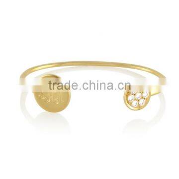 hot sale yellow gold open bracelet ladies popular jewelry diamond cuff bracelets