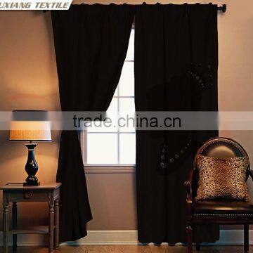 Faux Linen Fabric Black Color Queen Head Printed Partysu Window Curtains