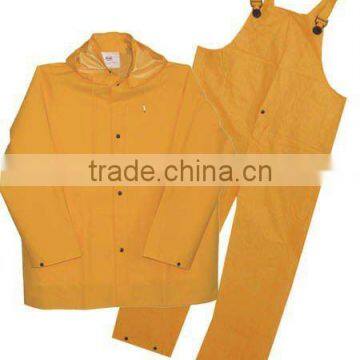 yellow PVC rain suit/rain coat