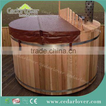 Cedar wooden 4 person hot tub outdoor freestanding bathtub