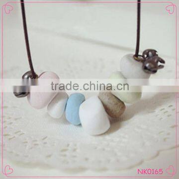 Fashion natural stone necklace multi color beads pendant necklace teenagers necklace