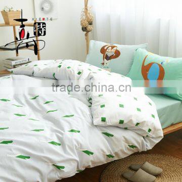 Northern Europe Design reactive printed satin bedding set 100% cotton simple bedding set