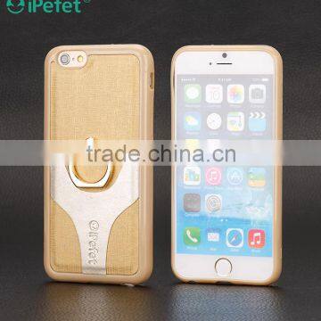 Double Color Cell Phone Leather Case for IPhone 6S With Ring Holder photo-2
