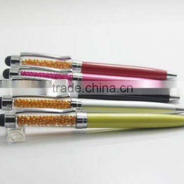 Crystal bling stylus pen, promotional metal crystal ballpoint pen