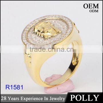 Wholesale 925 Silver Hip Hop Jewerly Jesus Peice Ring Made in China