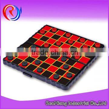 Educational draughts with magnetic folding board