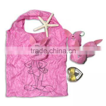 Wholesale creative cartoon rabbit eco friendly folding shopping bag