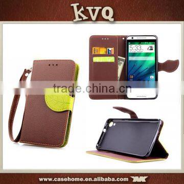 TPU Case Leather Wallet Flip Cover For HTC Desire 820