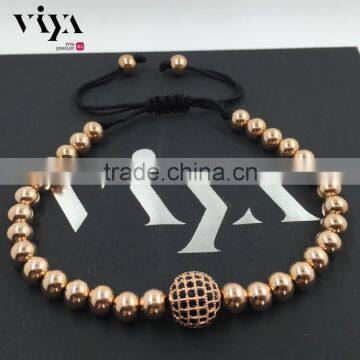 2 YEARS NO Loose Color 18K Gold Plated Man Baeds Bracelet photo-4