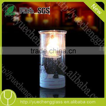 for Wedding Favor Gifts Double Heart Holder Glass Christmas Candle Holder photo-2