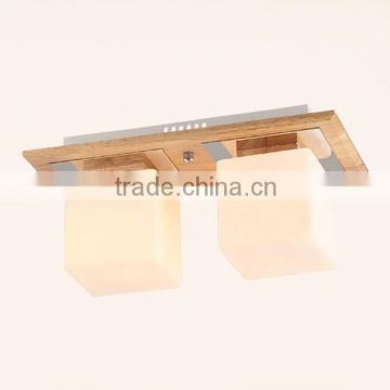 oak wood glass modern ceiling light