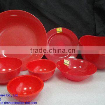 Red melamine dinner set of 7pcs