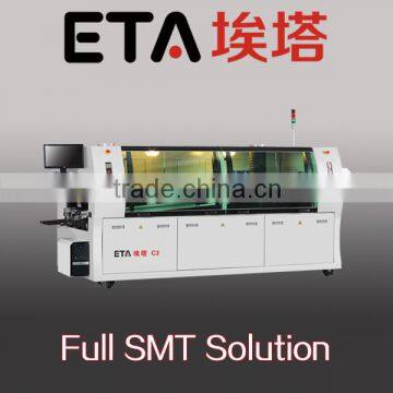 Shenzhen automatic pcb soldering machine with double wave and spray fluxer