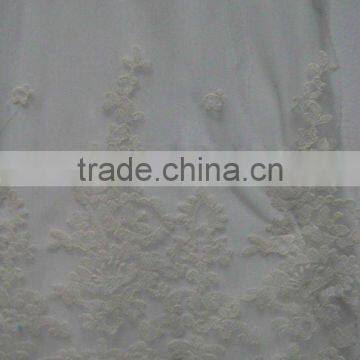 nylon cotton floral embroidered tulle fabric