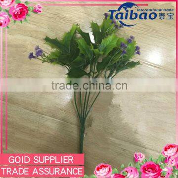 Made in China factory indoor shop decoration plastic blue fake grass flower