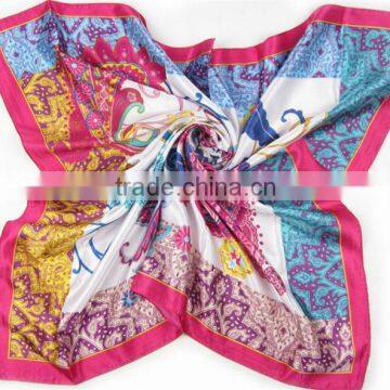 Factory price cheap gift silk chiffon custom silk scarf as promotional gift