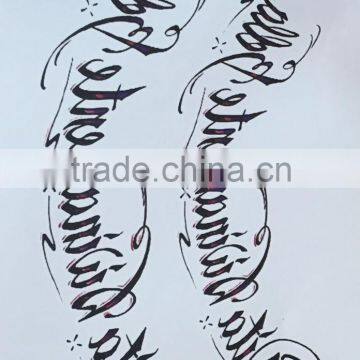 High Quality Letter Gold Flash Metallic Metal Custom Water Transfer Temporary Tattoo Stickers Body Art photo-4