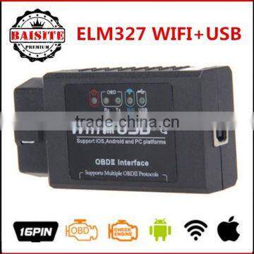 Perfect Function Universal OBD2 OBDII CAR Code Reader scanner elm327 wi fi usb obd2 elm 327 wifi usb For IOS / Android / Windows