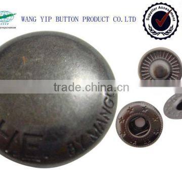 16mm gun metal snap on children garment button