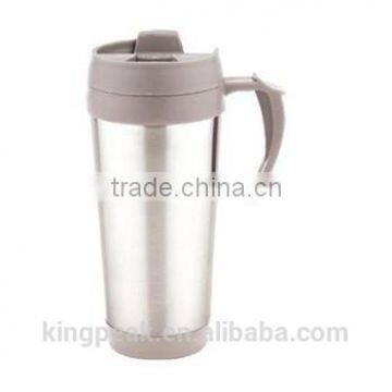 450ml stainless steel Double wall travel mug with handle /stainless steel trave mug/Auto mug good for promotional gifts