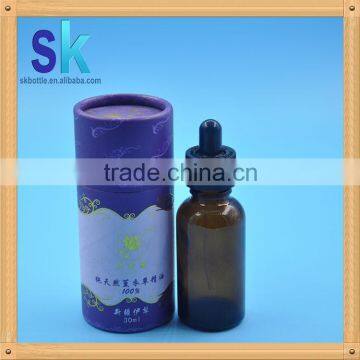color e liquid glass dropper bottle with black childproof cap sharp dropper with paper tube wholesale hot sales
