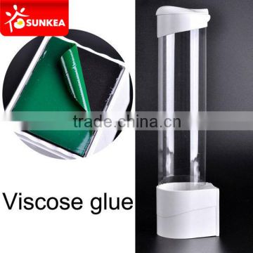 Plastic paper cup dispenser holders with viscose glue