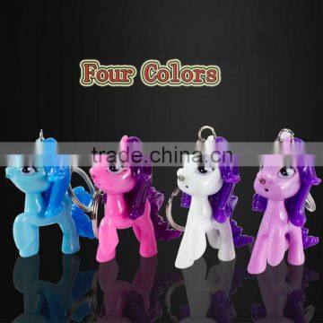 Cartoon Horse Character LED light flash keychain