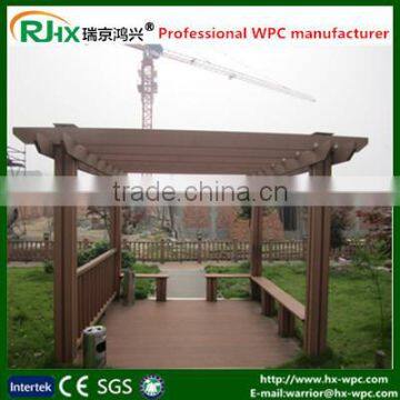 WPC modern pergola with pergola 3x3m for outdoor wood-plastic composite decking floor