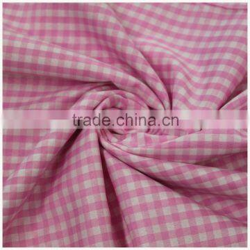 Fashionable lightweight cheap polyester check clothing fabric for ladies dress