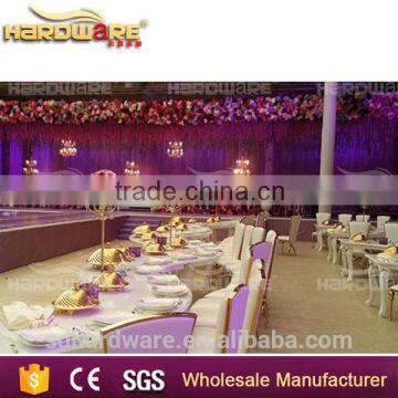 Golden Half Circle Banquet Dining Table,led Stainless Steel Base Half Circle Table photo-3