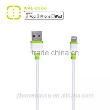 hot selling walnut MFI cable for apple iPhone