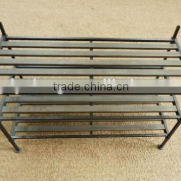 2014 new fashion 3 tiers stackable metal shoe rack