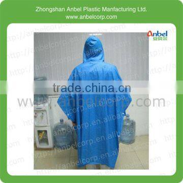 2015 Anebl Customized Cheap Adult PVC Plastic Raincaot Waterproof Plastic Rain cloak Rain Jacket
