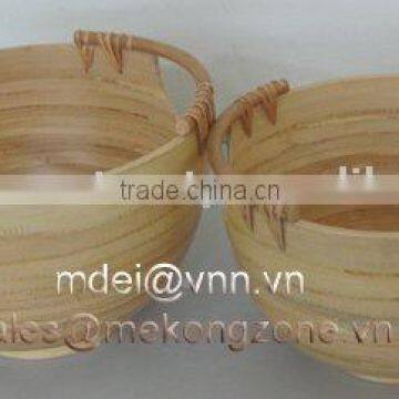 coiled bamboo bowl