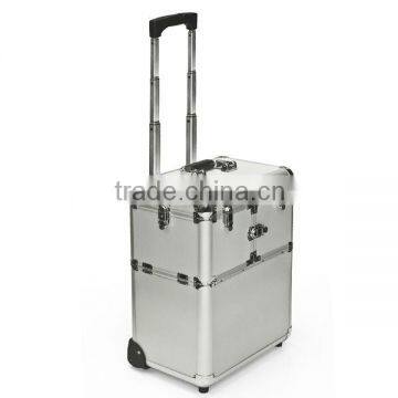 19" Makeup Aluminum Rolling Cosmetic Train Case Aluminum Artist Lockable Box ZYD-LG39