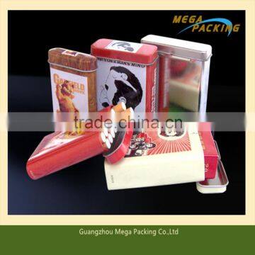 Small tin box with slide lid for cigarette tin box or candy tin box