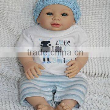 Cute Blue Hat reborn Boy Handmade full Vinyl soft vinyl reborn dolls