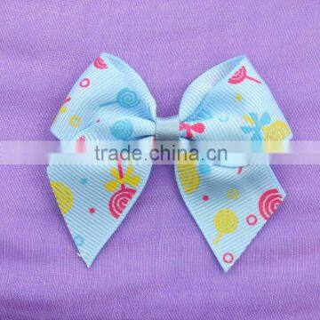 printed grograin ribbon bow