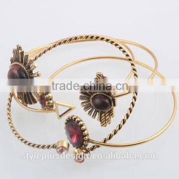 G71163L01 Style Plus Charger Brazilian European Charm Bracelet Fashion Ancient Flower Cuff Gold Hand Chain Bracele Design