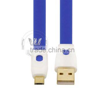 Tangle Free Flat Noodle 4ft Colored Micro USB Charger Cord for Android,Samsung