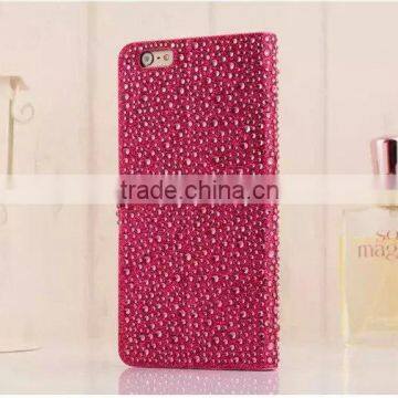 Rhinestone Phone Case OEM Flip Leather Case Cover For Samsung Galaxy Grand 2 photo-3